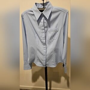 EXPRESS STRETCH TAILORED COLLARED DRESS SHIRT LIGHT BLUE SIZE 9/10